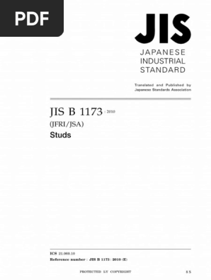 JIS B 1173-2010 | PDF | Screw | Engineering Tolerance