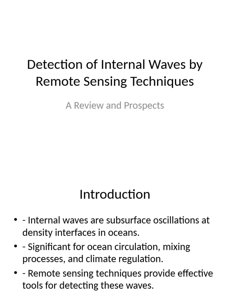 Detection Internal Waves Presentation Eng | PDF