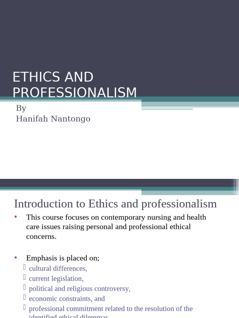 Nursing Ethics and Professionalism Guide | PDF | Morality | Nursing