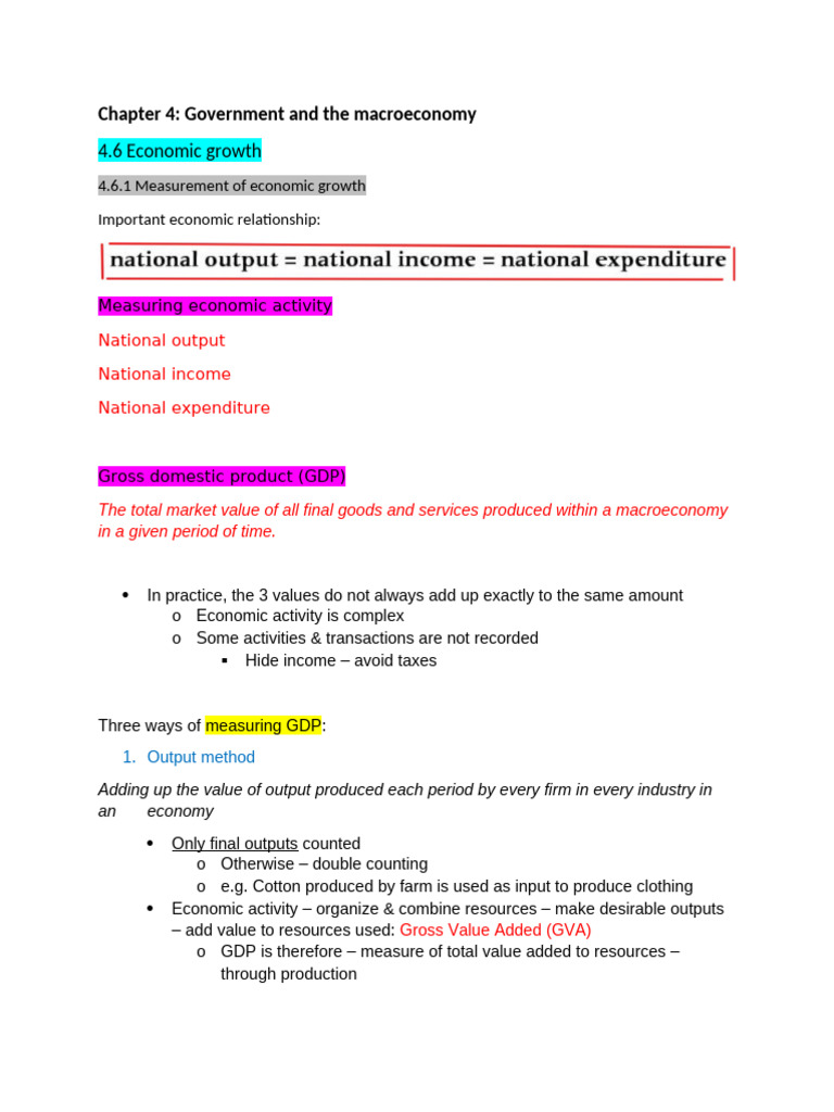 4.6 Economic Growth | PDF | Gross Domestic Product | Recession