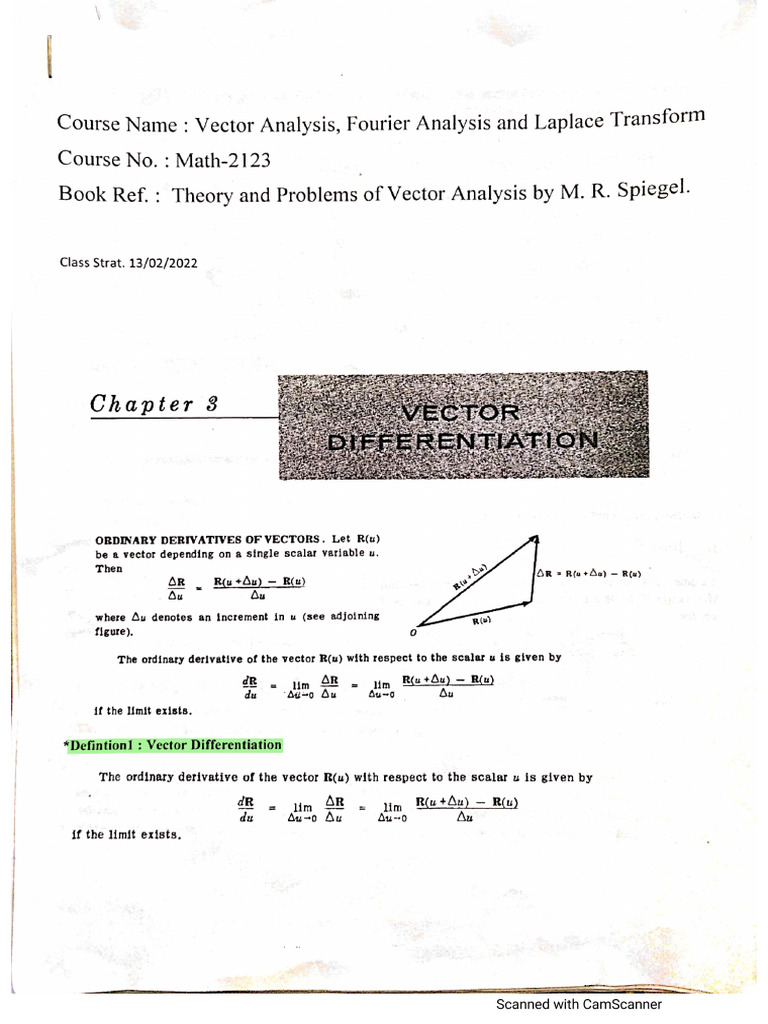 Vector Differentiation | PDF