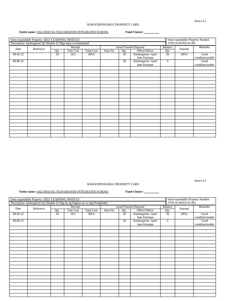 Entity Name: Fund Cluster:: Annex A.1 | PDF