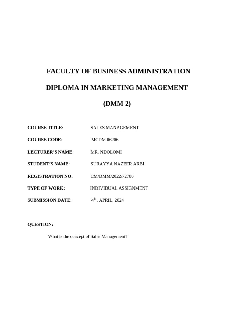Sales Management 2 Pdf Sales Marketing