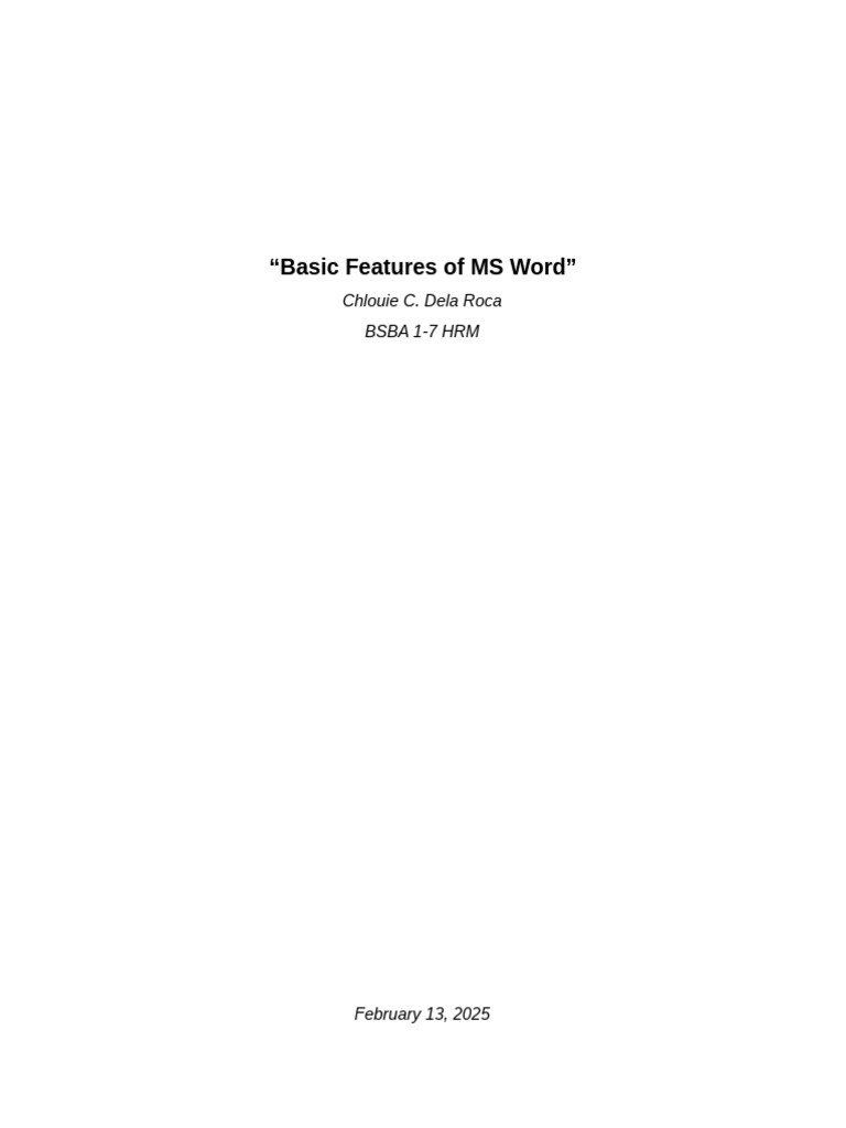Essential MS Word Features Explained | PDF