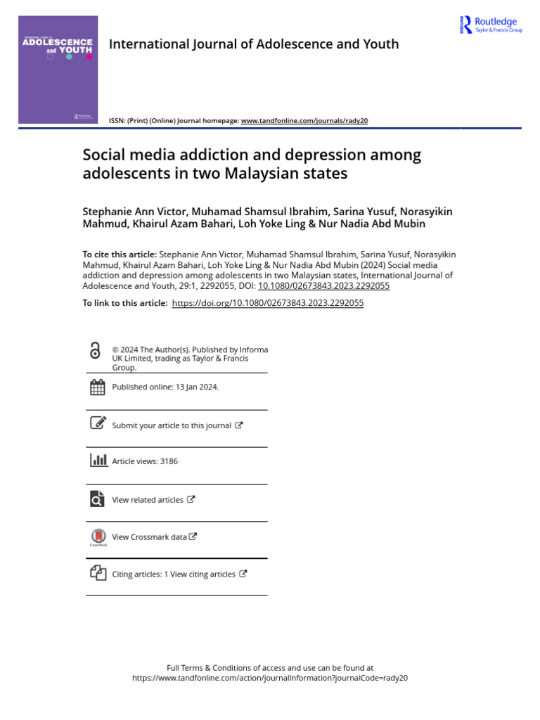 Social Media Addiction and Depression Among Adolescents in Two ...