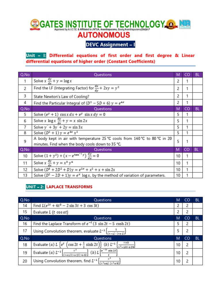 DEVC Assignment - 1 | PDF | Subtraction | Equations