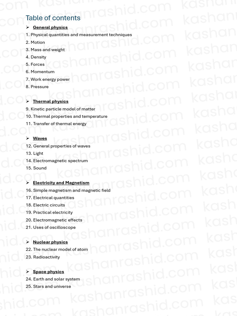 Comprehensive Physics Study Guide Pdf Physics Multiple Choice