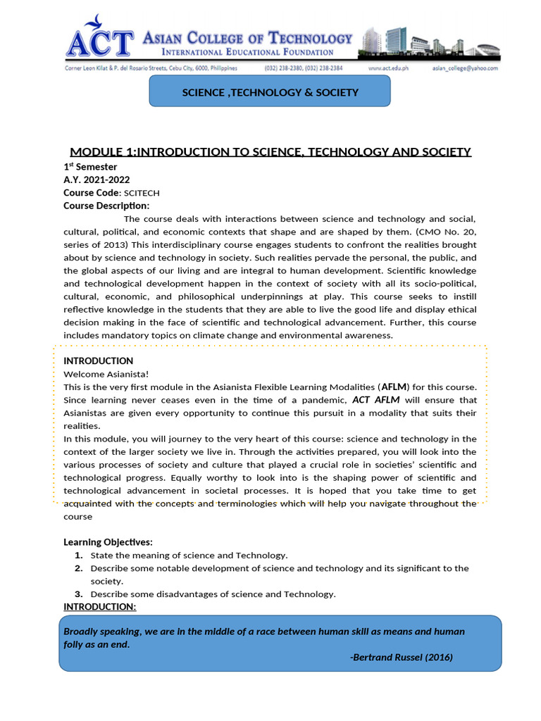 Science, Technology, and Society Overview | PDF | Science | Engines