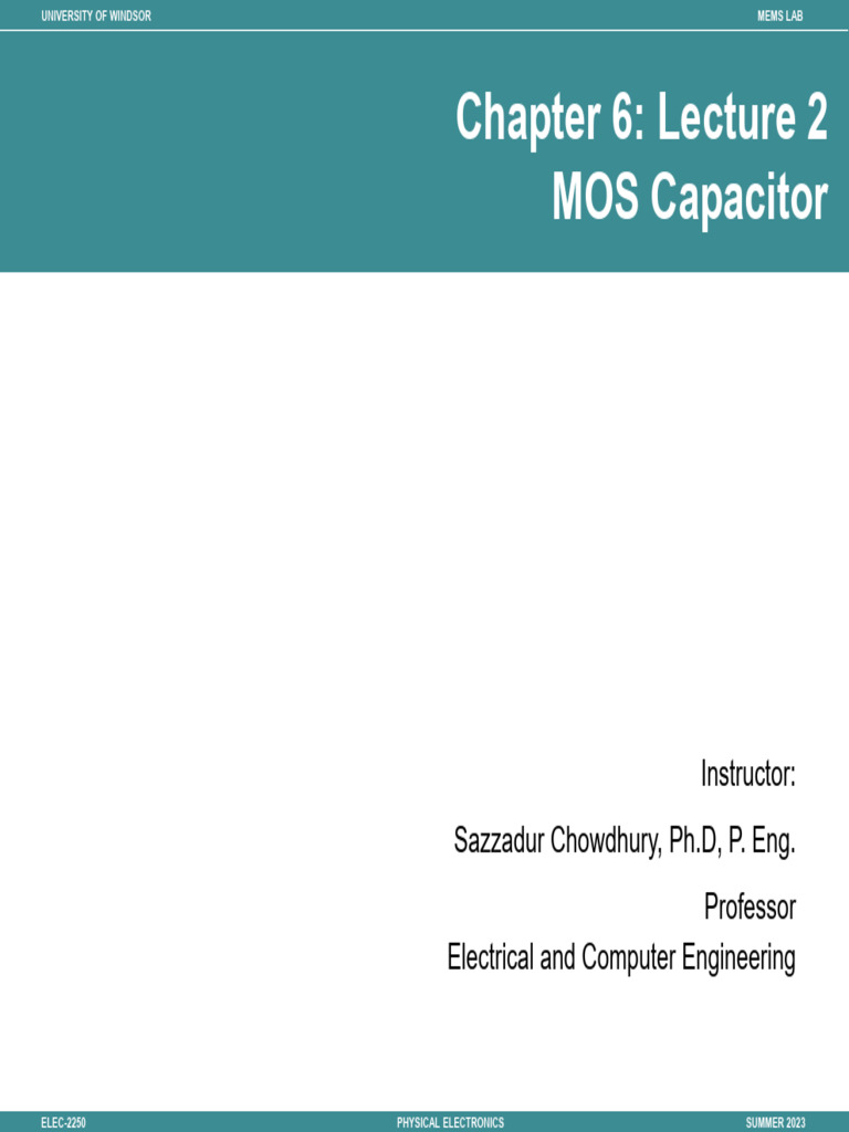 MOS Capacitor Operation Modes Explained | PDF | Mosfet | Field Effect ...