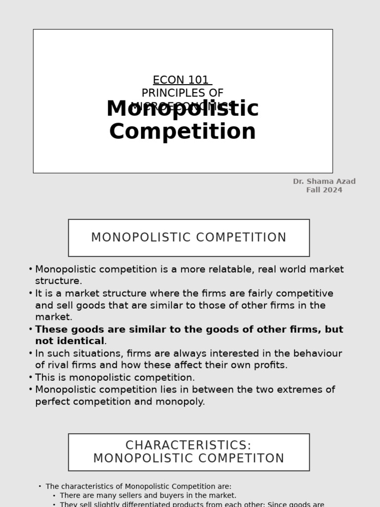 Understanding Monopolistic Competition | PDF | Monopoly | Profit ...