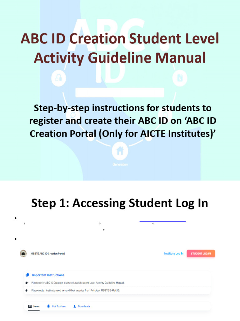 ABC ID Creation Guide for Students | PDF