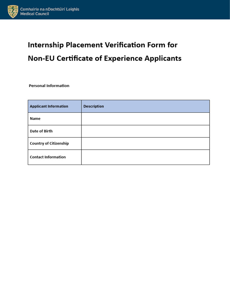 Internship Placement Verification Form | PDF | Neurology | Medicine