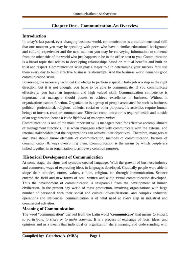 Overview of Effective Communication Skills | PDF | Communication ...