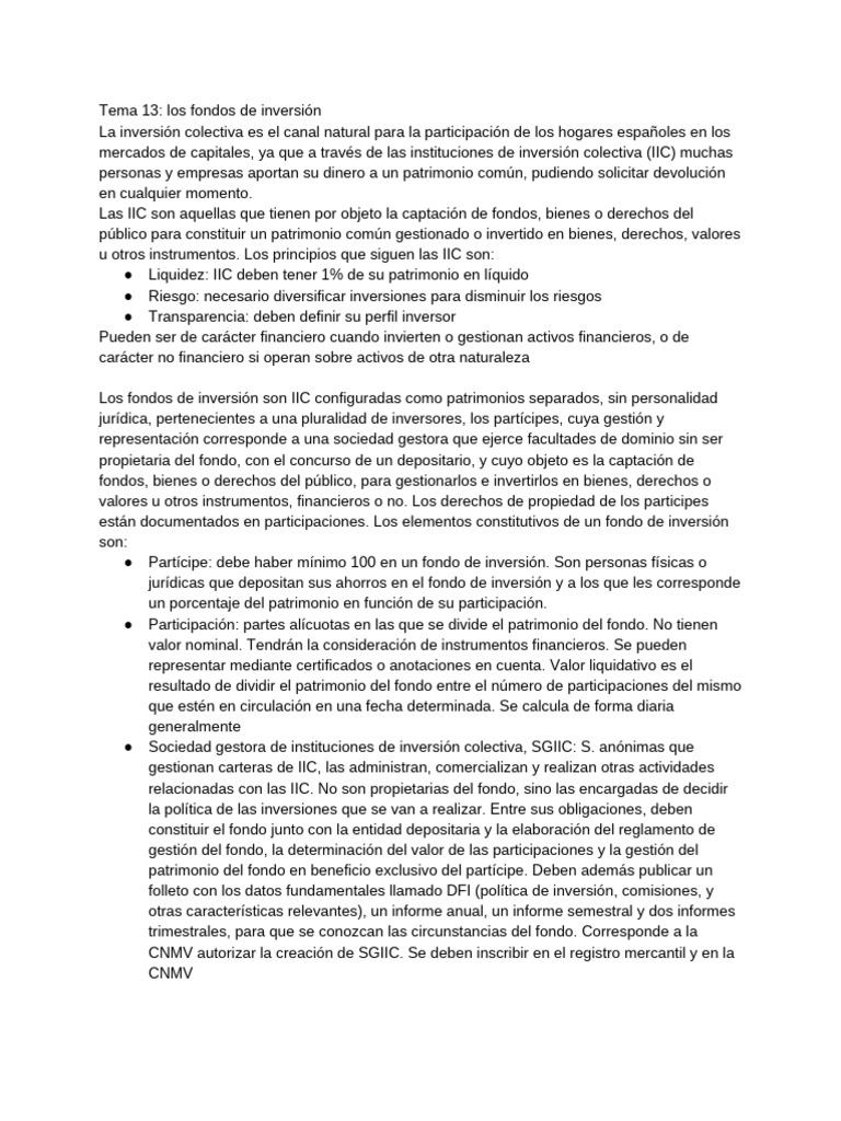 Fondos de Inversión: Guía Completa | PDF | Fondo de inversión | Inversiones