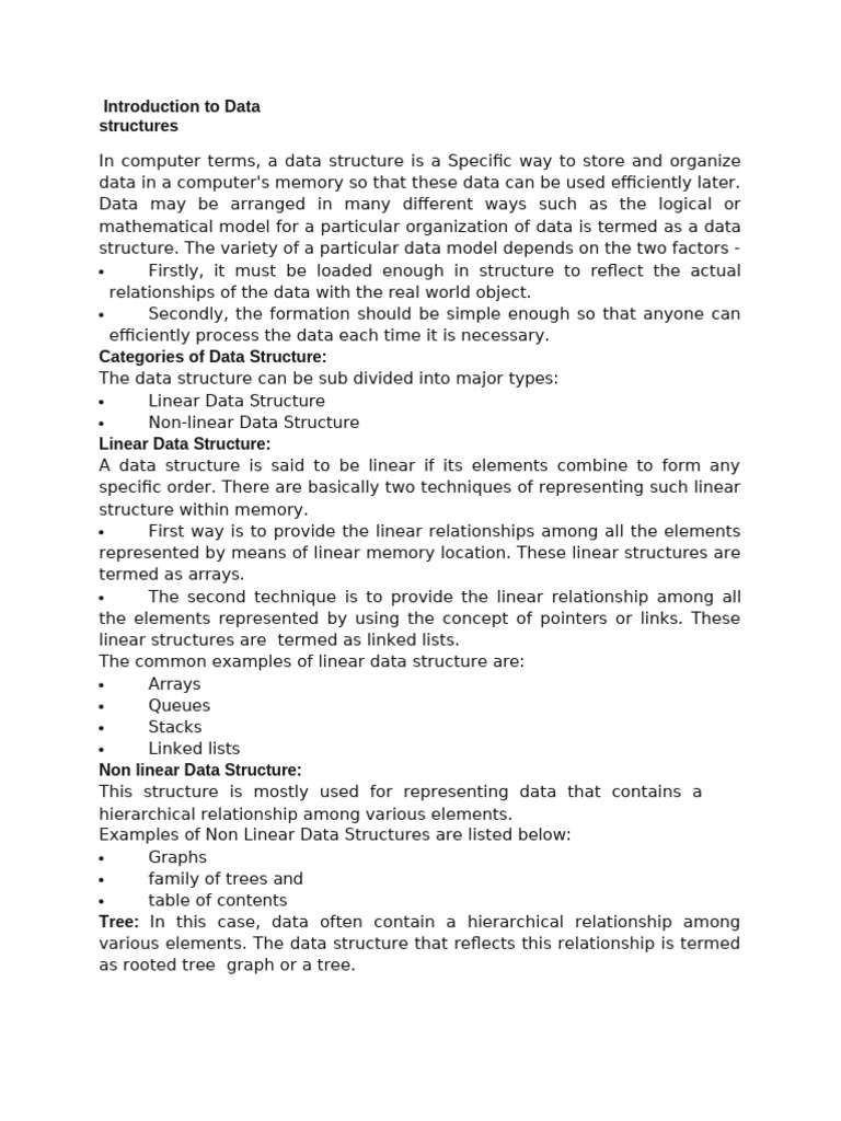 Overview of Data Structures | PDF | Data Structure | Integer (Computer ...