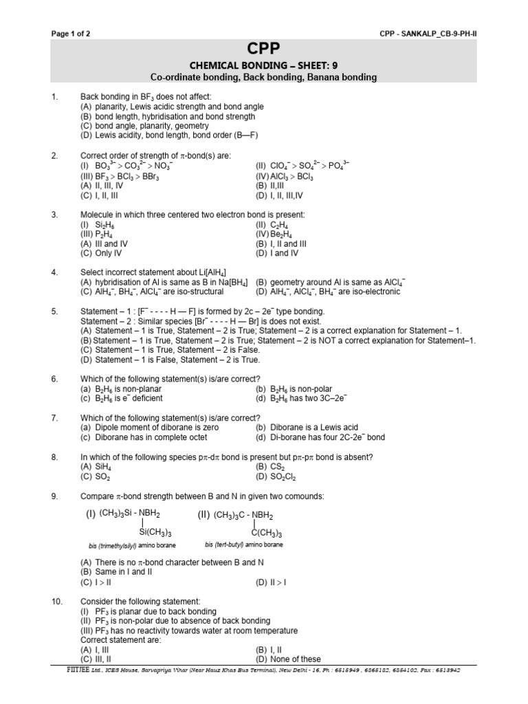 Be2H4 Hybridization and Bonding Concepts | PDF | Molecules | Chemistry