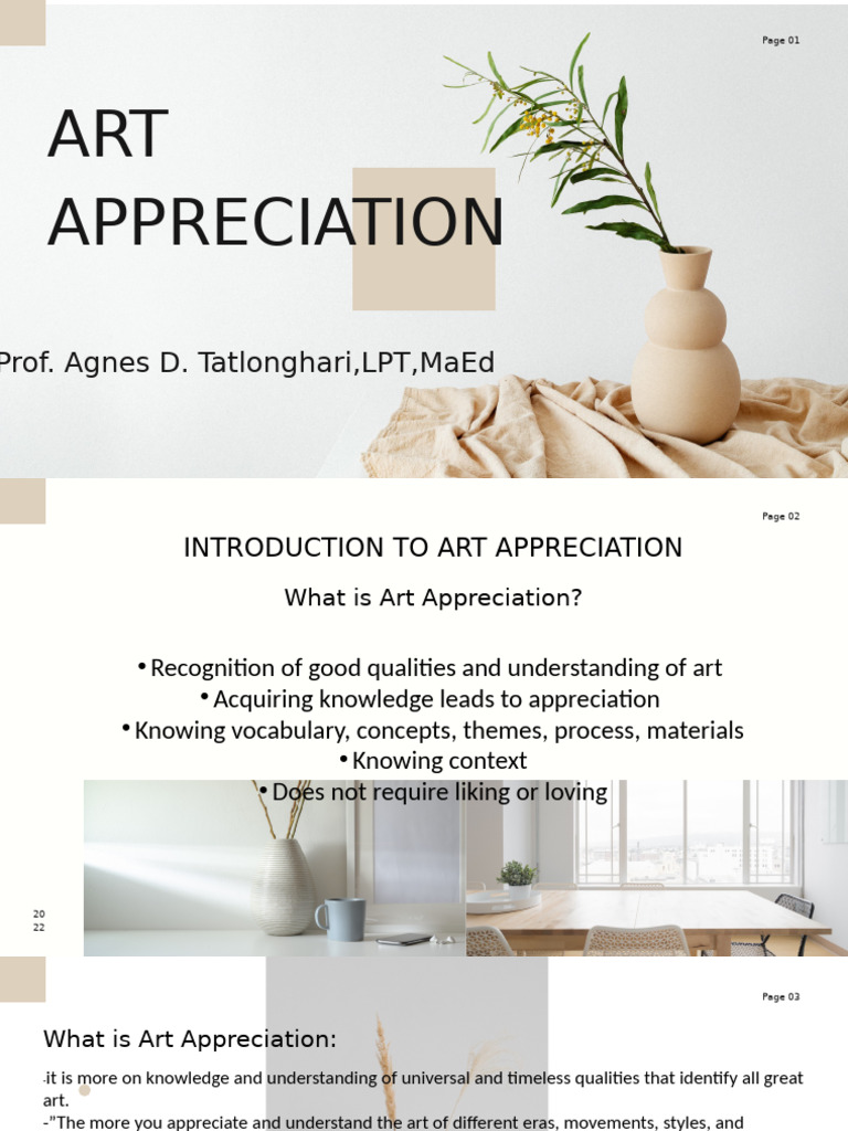 Understanding Art Appreciation Basics | PDF | The Arts | Aesthetics