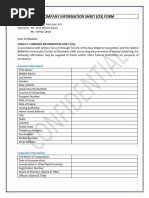 Company Information Sheet (CIS) Form | PDF