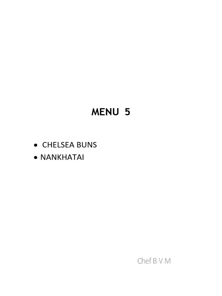 MENU 5 | PDF | Breads | Sodium Bicarbonate