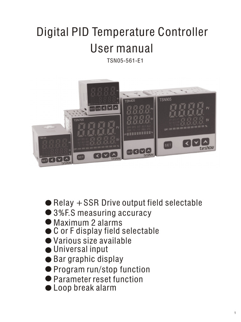 TSN05-561-E1 Temperature Controller Manual | PDF | Relay | Resistor