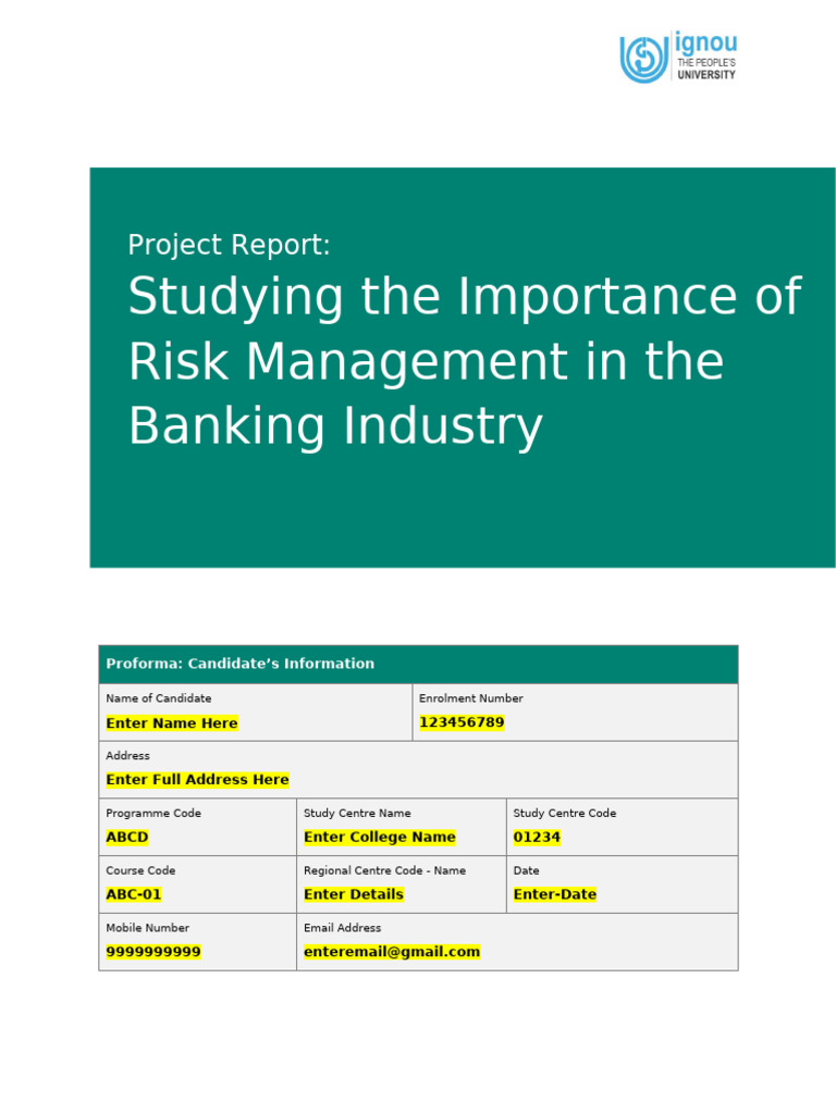 Risk Management in Banking Industry Study | PDF | Lease | Banks