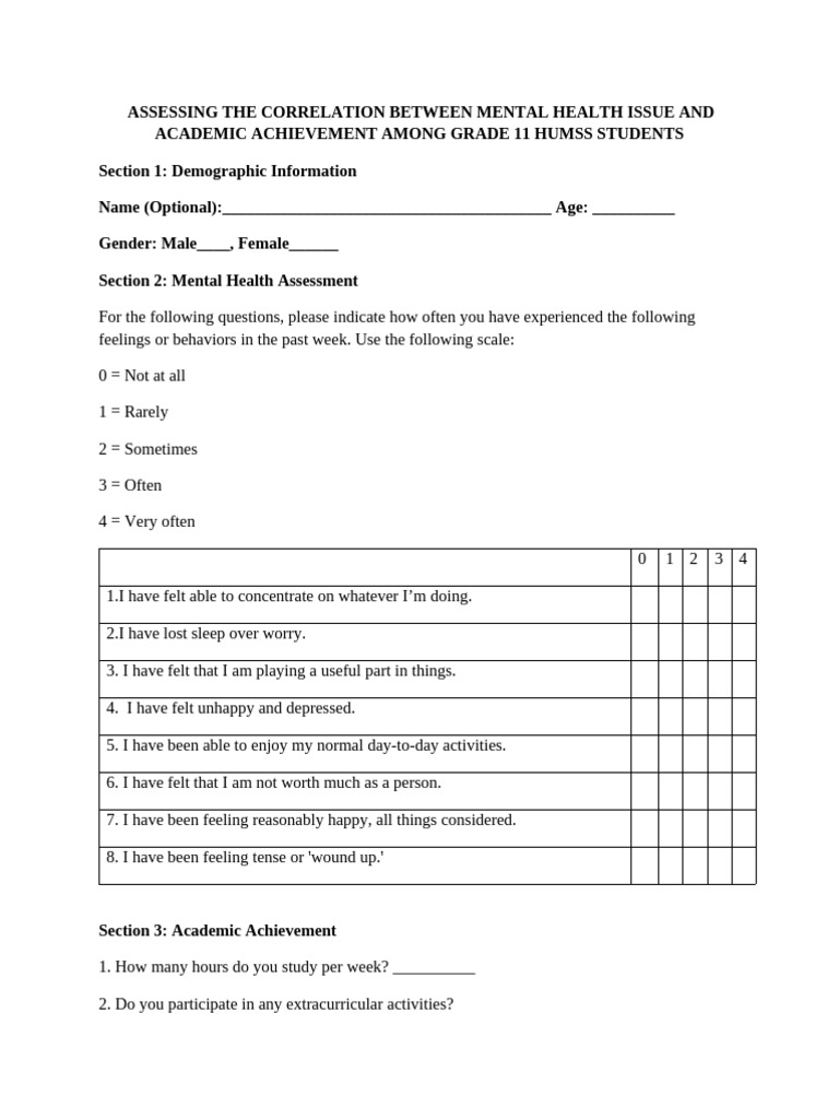 Mental Health and Academic Performance | PDF