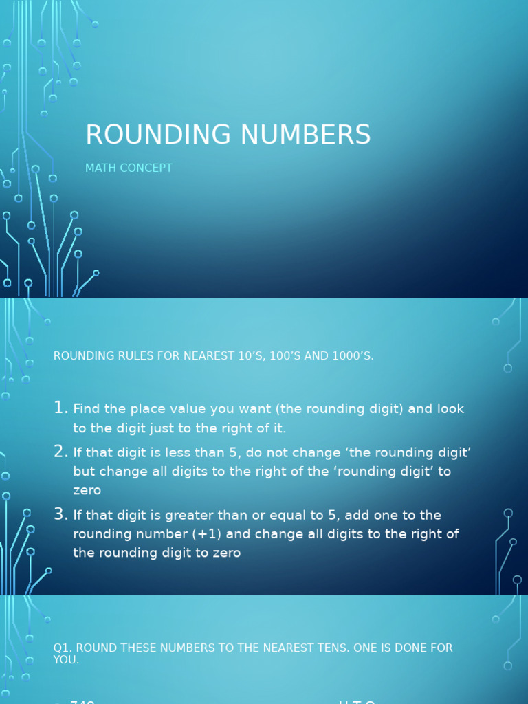 Rounding Numbers: Rules & Exercises | PDF