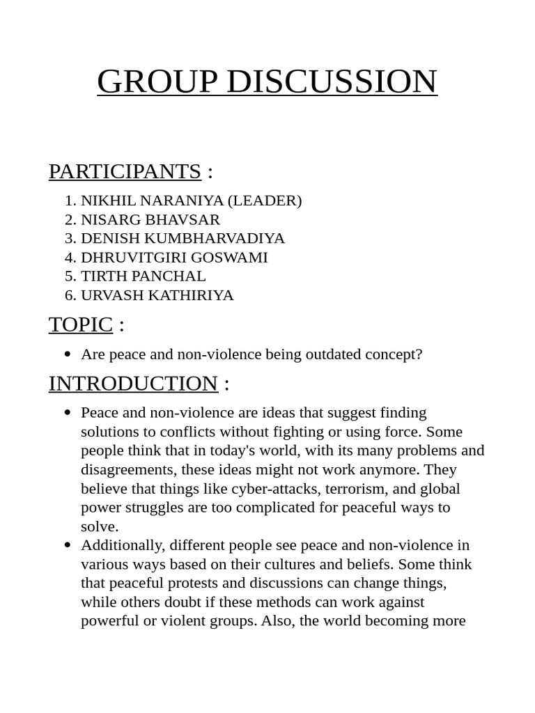 Relevance of Peace and Non-Violence Today | PDF