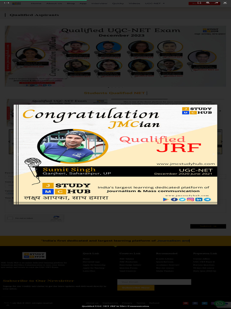 JMC Study Hub: UGC NET Preparation | PDF