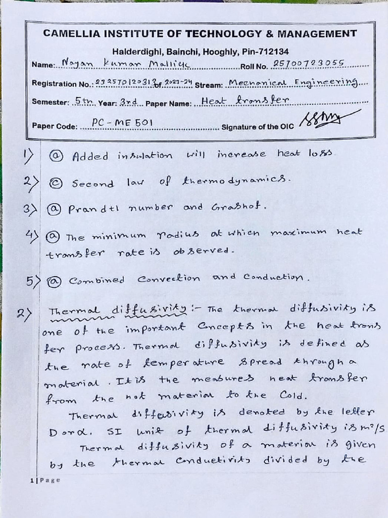 Heat Transfer Principles and Analysis | PDF | Quantity | Physical Chemistry
