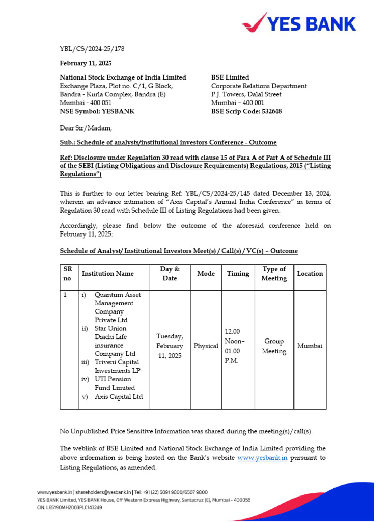WWW Yesbank in | PDF | Stock Exchange | Business