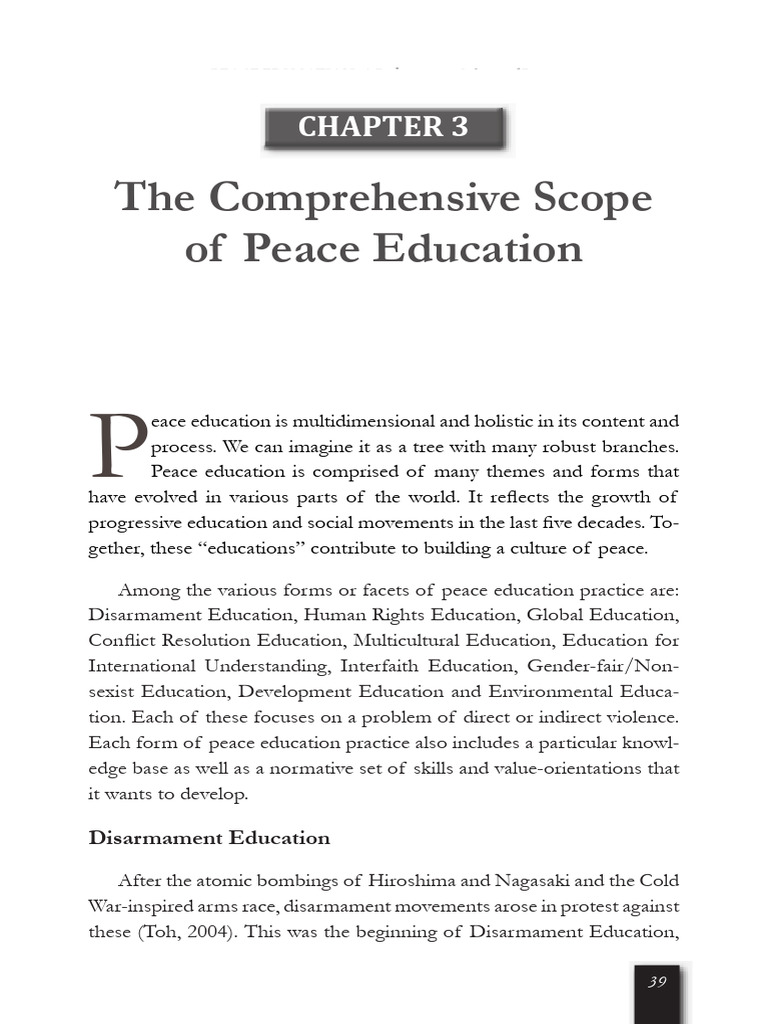 The Comprehensive Scope of Peace Education | PDF