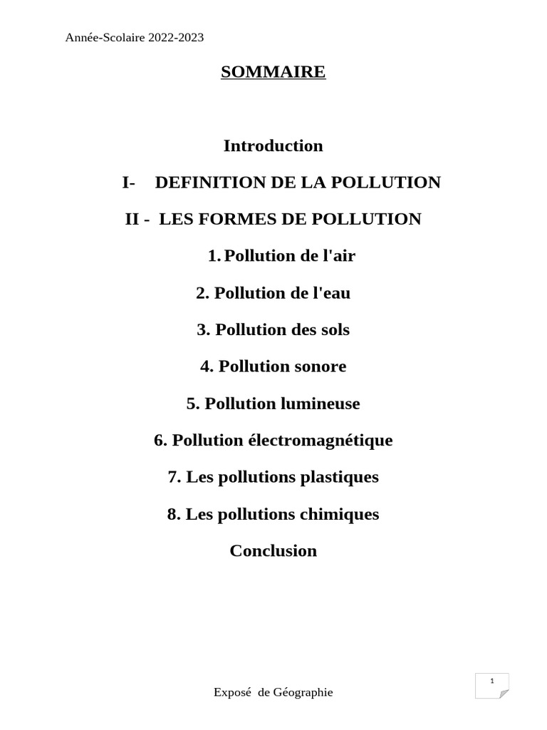 Formes de pollution et leurs impacts | PDF | la pollution | Sol (pédologie)
