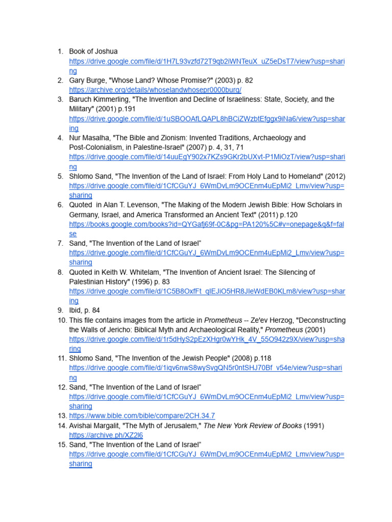 Israel DEBUNKED sources | PDF | Land Of Israel | Israel