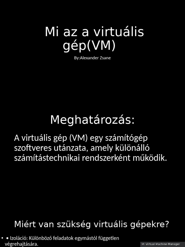 Mi Az A Virtuális Gép (VM | PDF