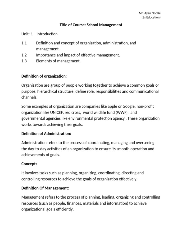 School Management | PDF | Educational Assessment | Curriculum