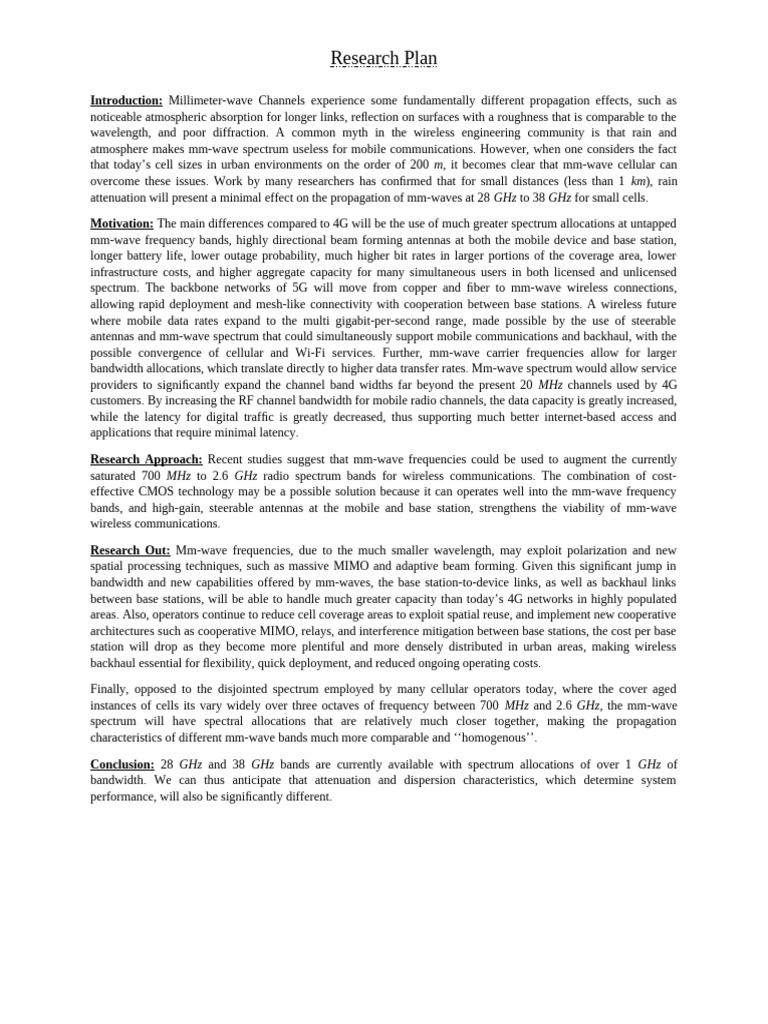 3.-Research_plan | PDF | Extremely High Frequency | Radio Spectrum