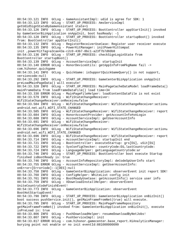 GameCenter SDK Initialization Log | PDF | Internet Standards | Network ...