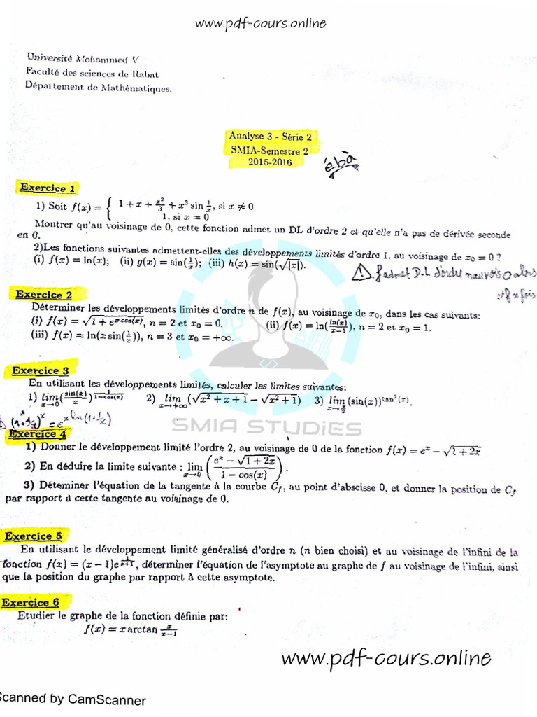 Analyse III TD 3 + Corrigé | PDF