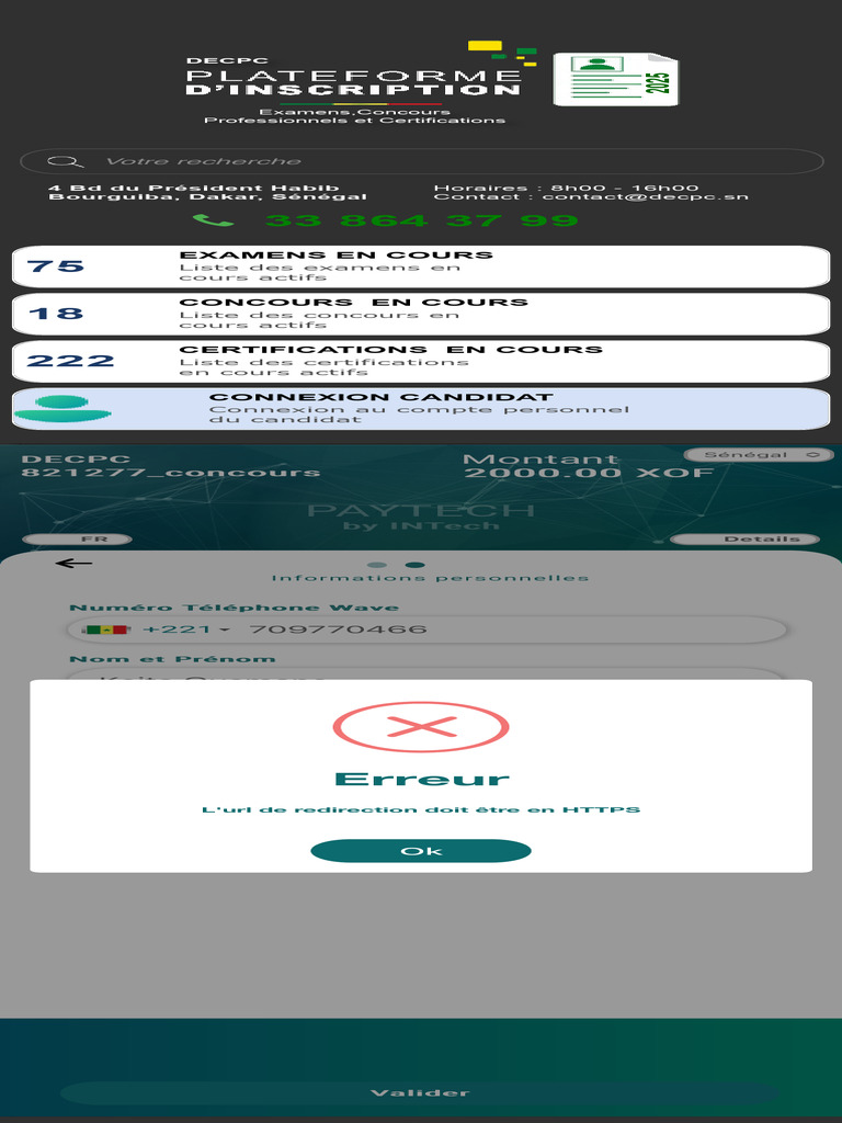 Inscription et Paiement DECPC 2025 | PDF