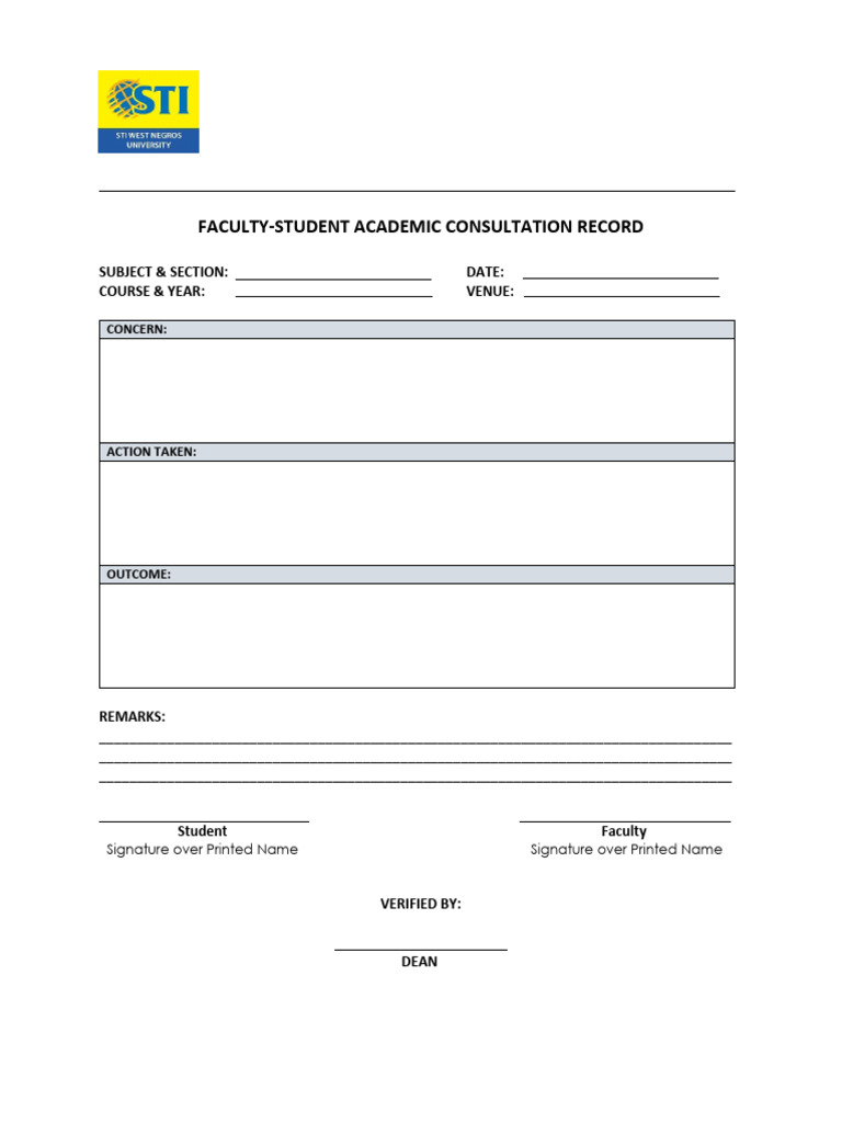 Faculty-Student Consultation Record | PDF