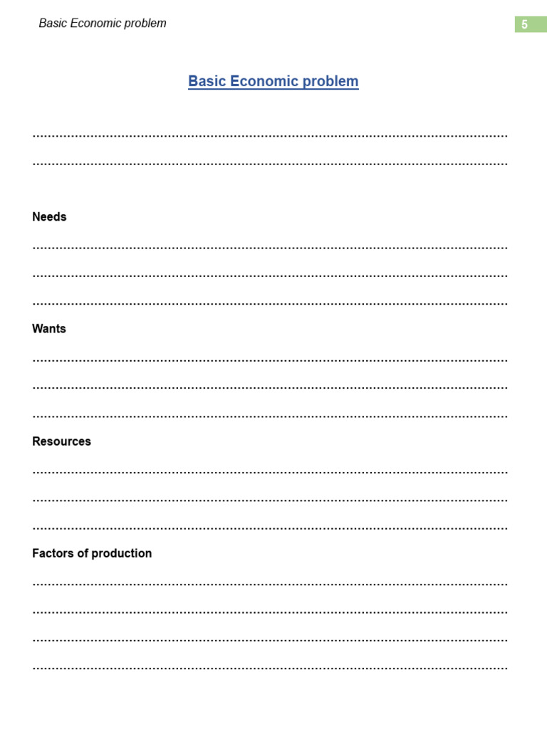 Understanding the Basic Economic Problem | PDF | Economics | Economies
