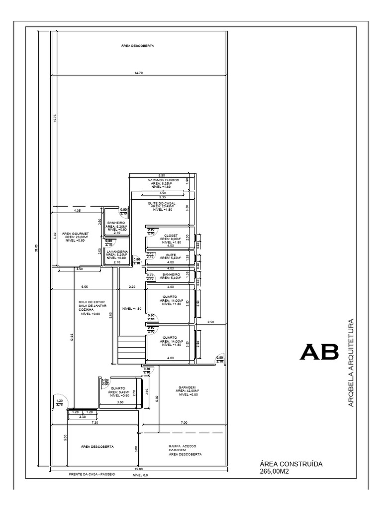 Planta Baixa de Casa com 3 Quartos | PDF