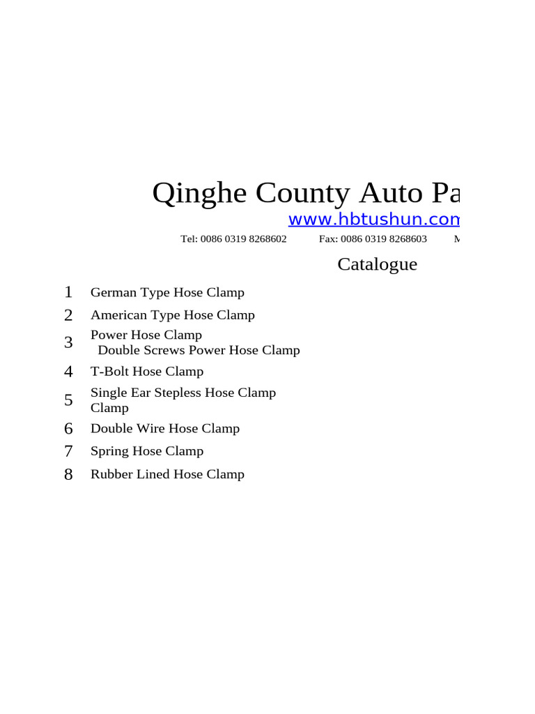 Clamp Catalogue Pdf Galvanization Screw