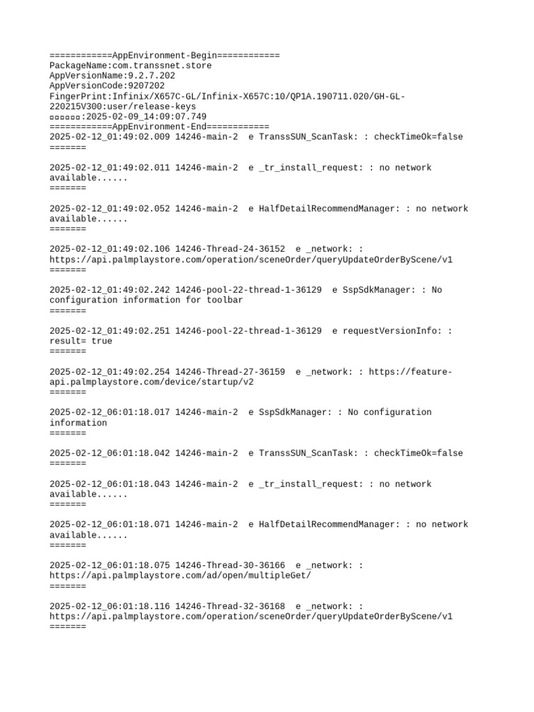 Transsnet Store App Environment Log | PDF | Java (Programming Language ...