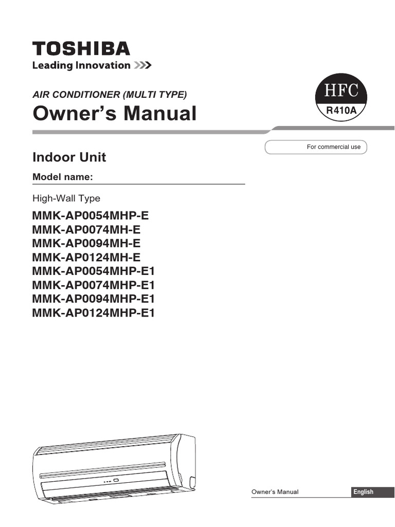 Toshiba Multi-Type AC Owner's Manual | PDF | Air Conditioning | Leak