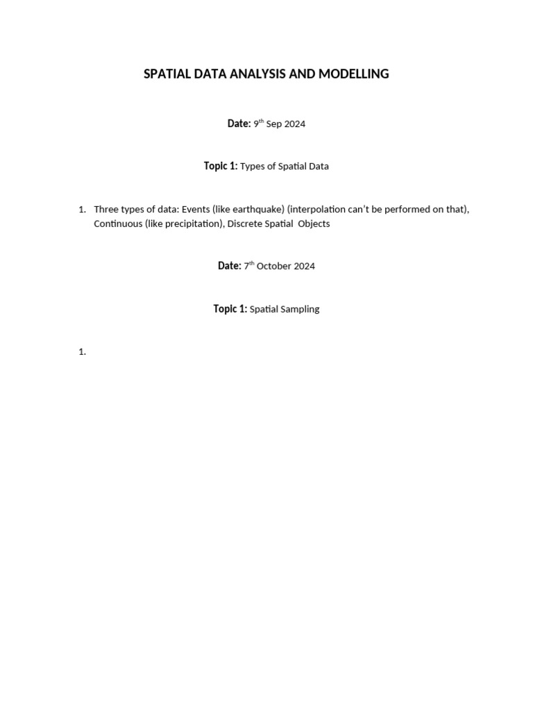 Spatial Data Analysis Guide | PDF