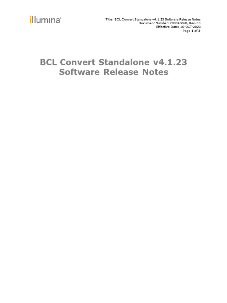 00 4.1.23 BCLConvert Customer Release Notes | PDF | Computer ...