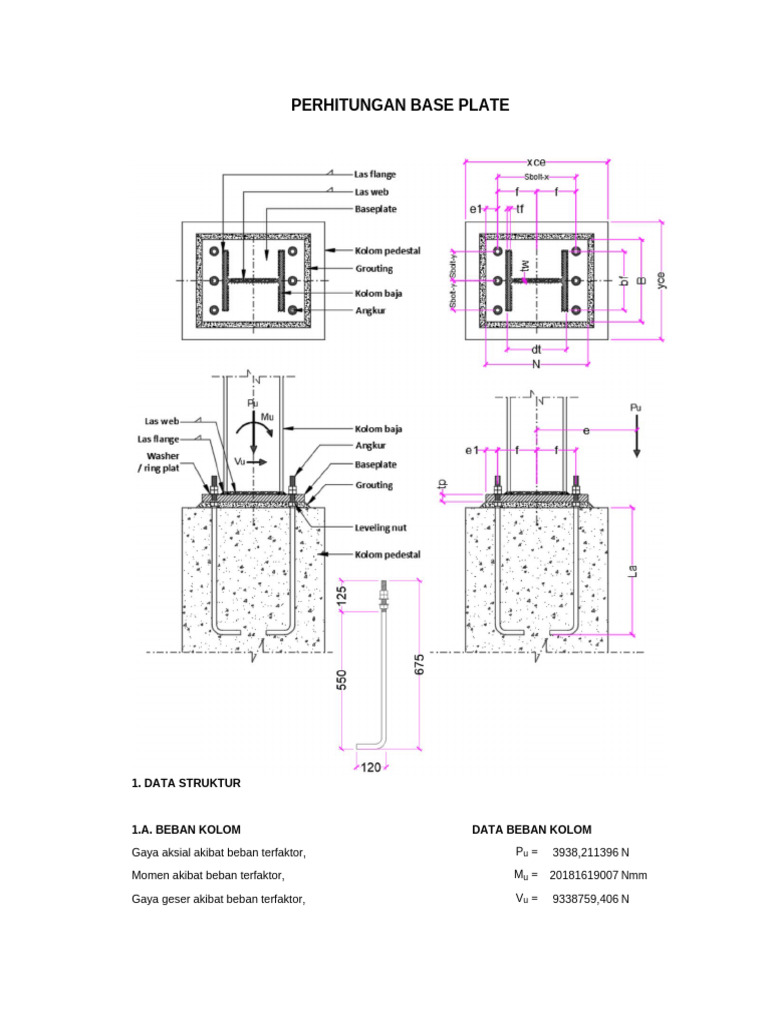 Perhitungan Base Plate dan Angkur Baut | PDF