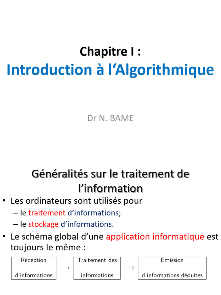 Introduction à l'Algorithmique et Programmation | PDF | Programme ...